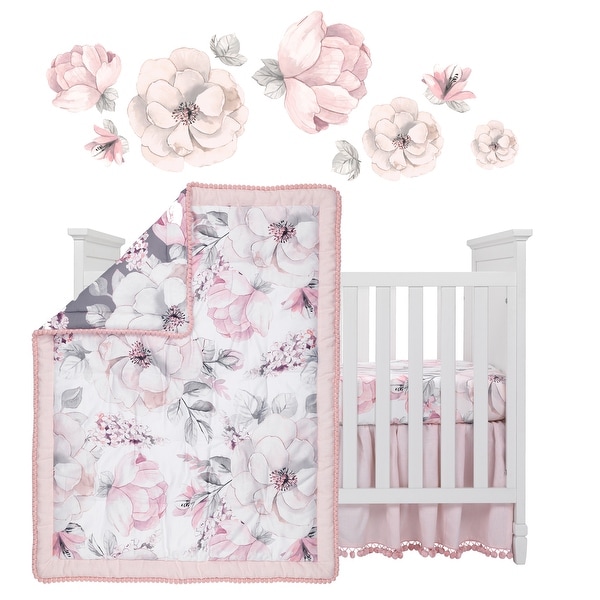 watercolor floral crib bedding