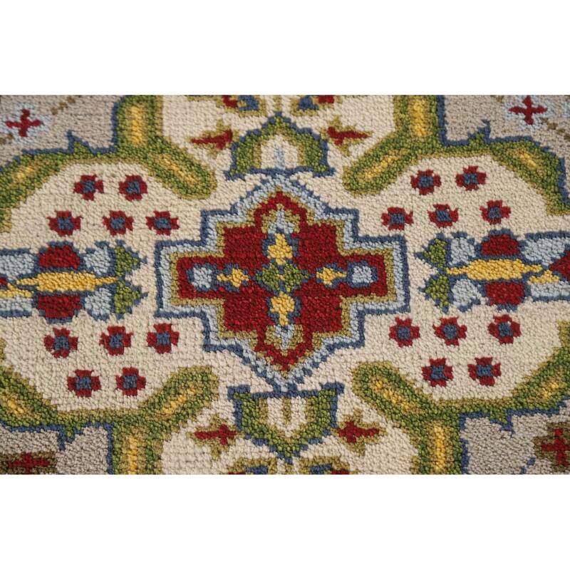 Geometric Kazak Oriental Rug Hand-Knotted Wool Carpet - 2'6"x 5'11"