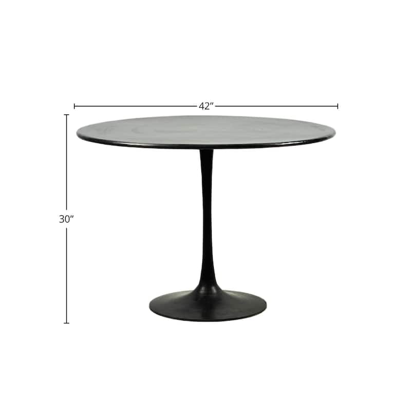 Bisca 30" Tall Round Metal Table, Black