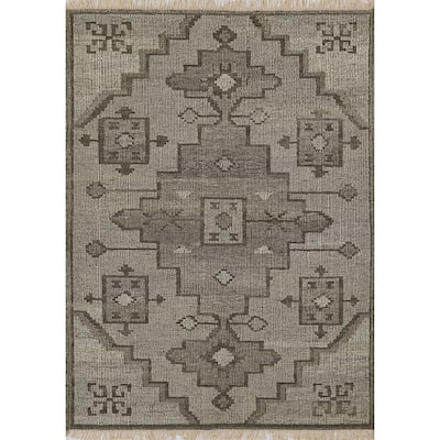 Momeni Bristol Medallion Hand Woven Wool and Cotton Natural Area Rug