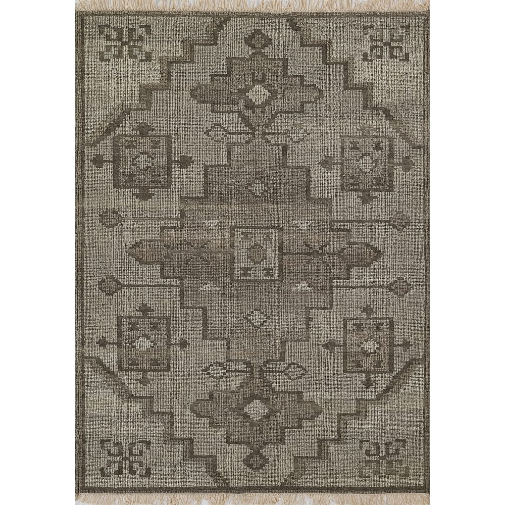 Momeni Bristol Medallion Hand Woven Wool and Cotton Natural Area Rug