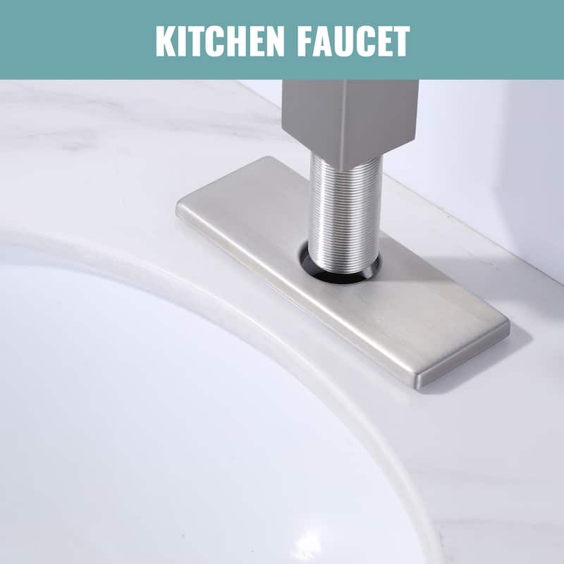 WOWOW 304 Stainless Steel Faucet Deck Plate Fits 1 to 3 Hole Sinks