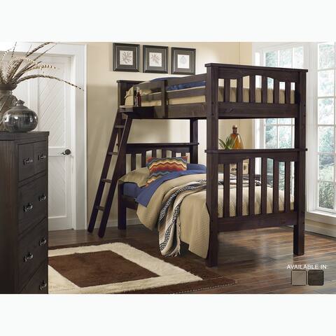 Hillsdale Highlands Harper Wood Twin Over Twin Bunk Bed, Espresso