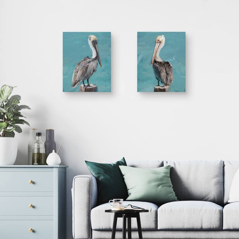 Pelican Perch I & II by Studio Arts Canvas Art Prints