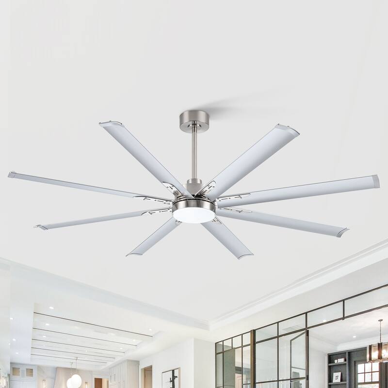 72-in Integrated LED Indoor Ceiling Fan with Light and Remote (8- Aluminum Blade)