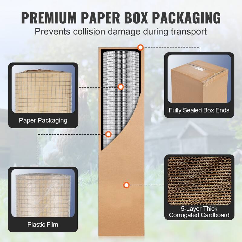 Hardware Cloth, Hot Dipped Galvanized Wire Mesh Roll, Chicken Wire Fencing, Wire Mesh for Rabbit Cages, Garden - Silver