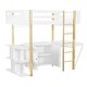 preview thumbnail 39 of 65, Modern Twin Size Wooden Loft Bed with Built-in Storage Cabinet and Cubes, Foldable Desk