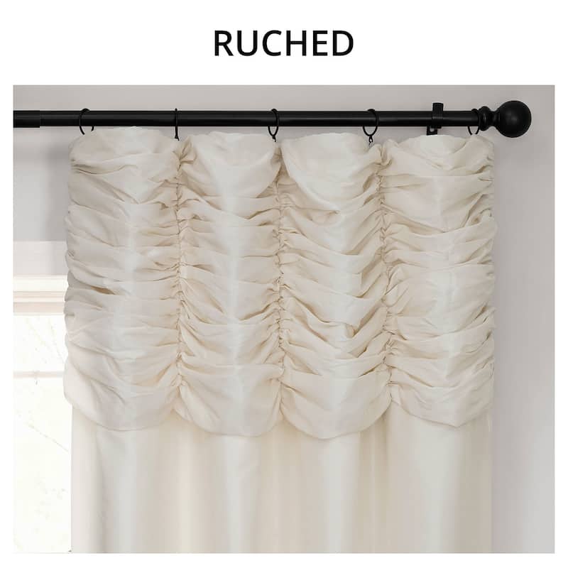 Exclusive Fabric Ruched Textured Faux Dupioni Silk Curtain (1 Panel)