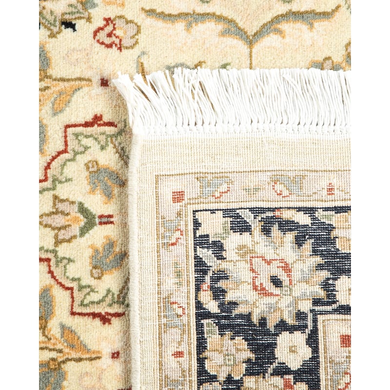 Overton Handknotted Wool Traditional Oriental Beige Area Rug - 3' x 5'
