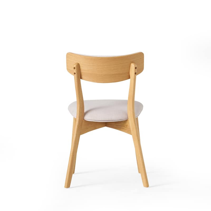 Chazz Mid-Century Modern Upholstered Rubberwood Dining Chairs (Set of 2) by Christopher Knight Home