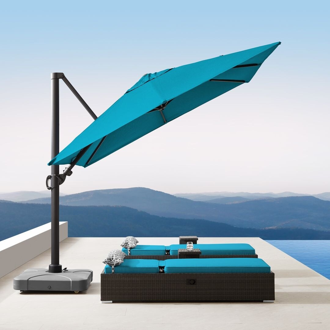 Corvus Valencia 10 foot Sunbrella Canopy Patio Umbrella with Base -  Overstock - 16691436