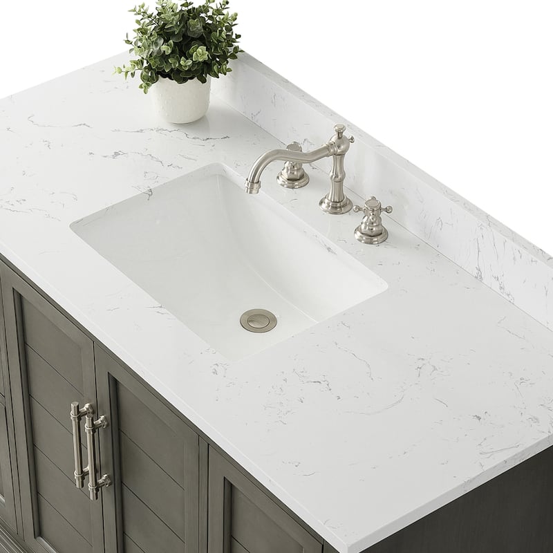 Vanity Art 48" Single Sink Bathroom Vanity with Top & Backsplash