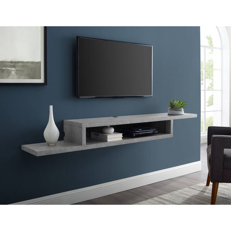 Asymmetrical Wall Mounted TV Console Entertainment Center Wall Decor Shelve Storage