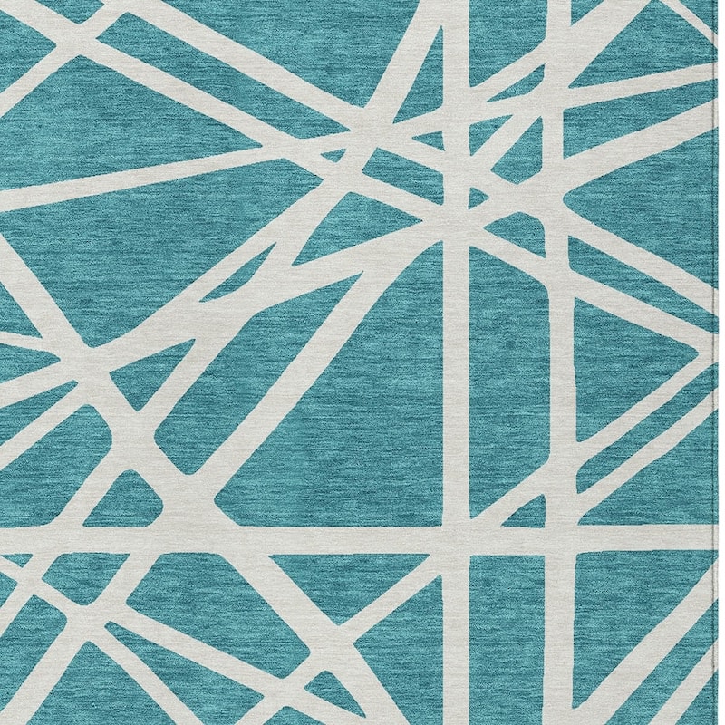 HomeRoots Geometric Transitional Rectangle Outdoor Rug
