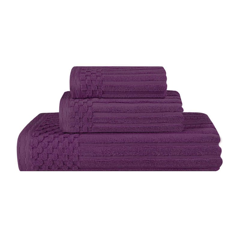 Superior Soho Ribbed Cotton 3-Piece Assorted Towel Set