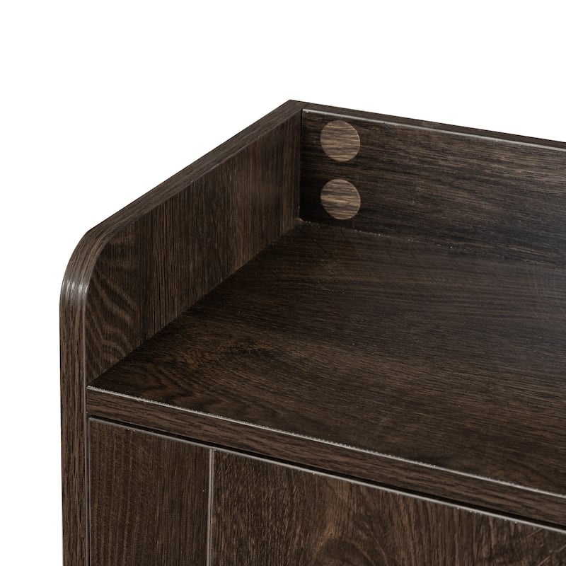Shoe Cabinet with 2 Flip Drawers& Open Shelves,Modern Entryway Shoe Storage