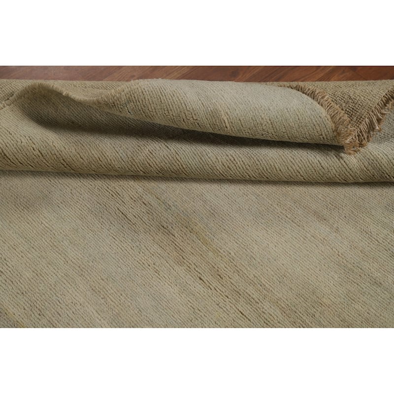 Modern Gabbeh Oriental Foyer Rug Handmade Beige Wool Carpet - 3'5"x 5'0"