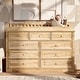 preview thumbnail 1 of 18, Rustic Solid Pine Wood 9-Drawer Dresser with Changing Top, Nursery Storage Organizer with Anti-Tip Kit, Baby Room Furniture