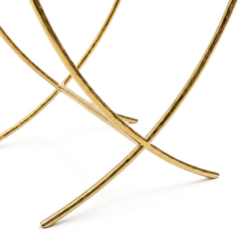 Furniture of America Zayen Modern Hammered Metal Accent Side Table