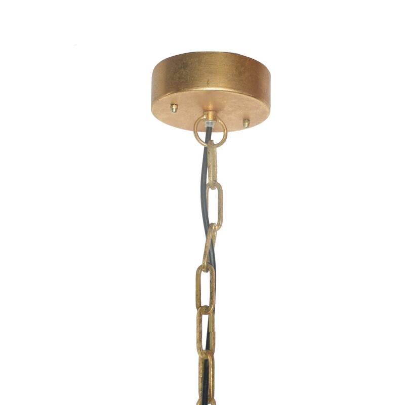 Metal Chandelier with Brushed Gold Finish