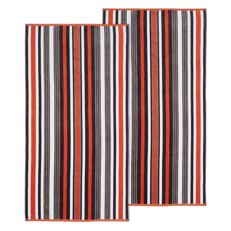 Superior 100% Cotton Rope Textured Oversized Beach Towel Set of 2 - 34 x 64