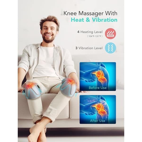 SKG Knee Massager with Heat and Vibration, Cordless Heated Knee Brace for  Knee Pain Relief,Portable Knee Massager - Bed Bath & Beyond - 42559360