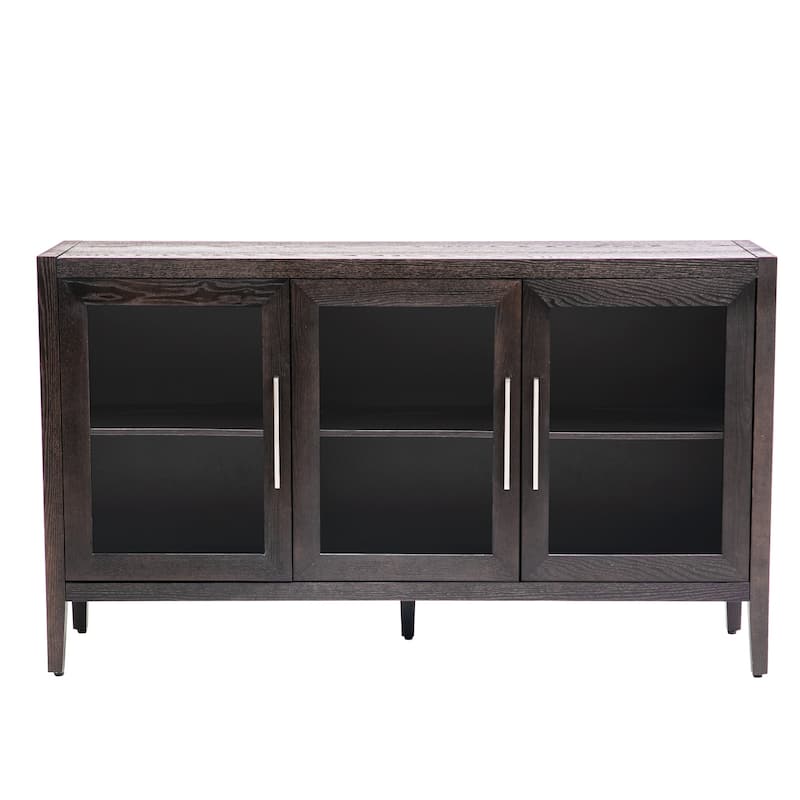 34" Tall MDF 3-door Accent Cabinet with Adjustable Shelf