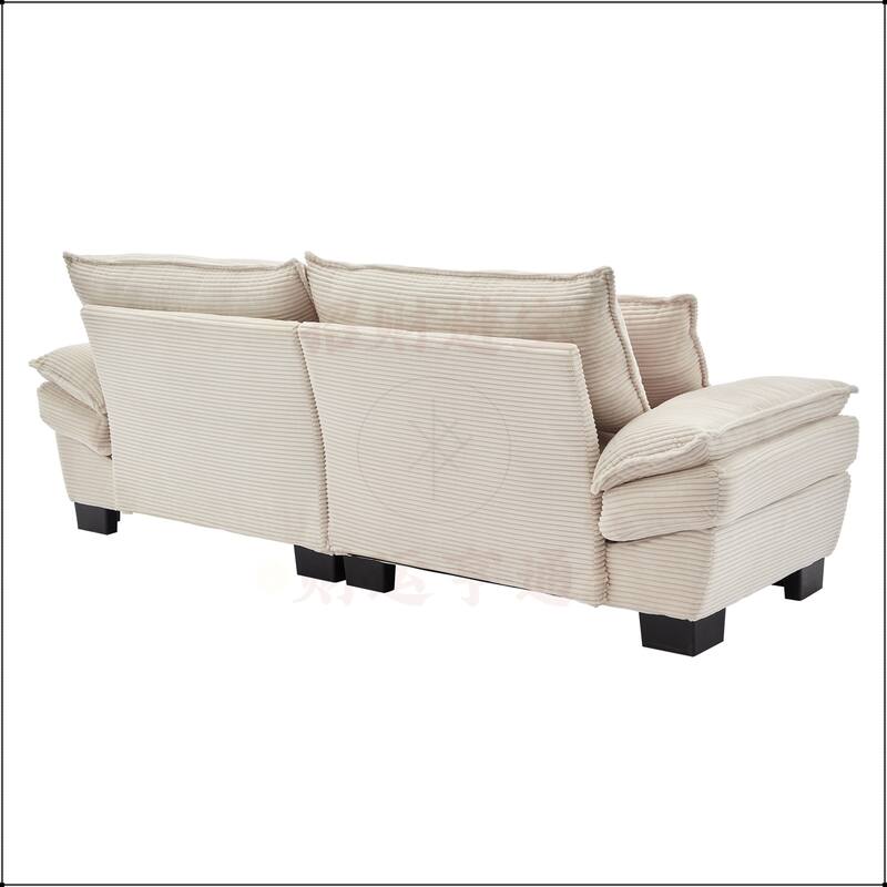 Corduroy Sofa Sleeper with Pillows