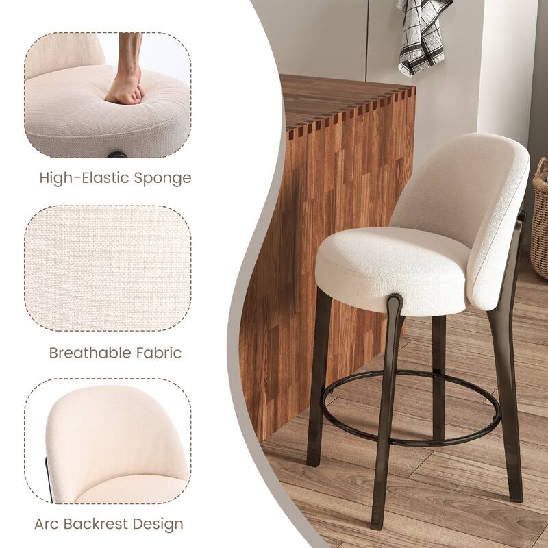 set of 4 Upholstered Counter Height Bar Stools