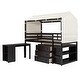 preview thumbnail 3 of 7, Twin Size Loft Bed with Rolling Cabinet, Shelf, Tent, Space-Saving Design