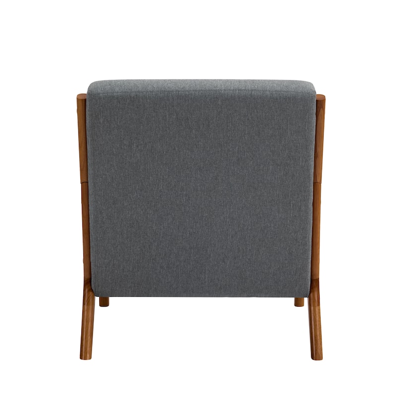 Mid Century Solid Wood Upholstered Accent Chair