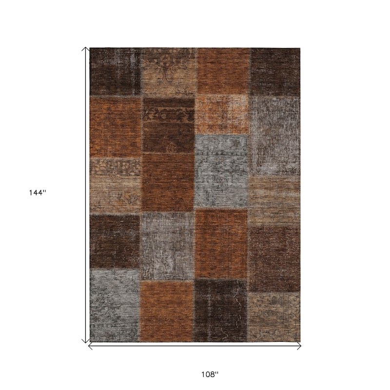 HomeRoots Patchwork Transitional Rectangle Outdoor Rug