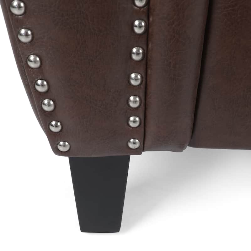 Dark Brown 36.5" PU Upholstered Club Chair