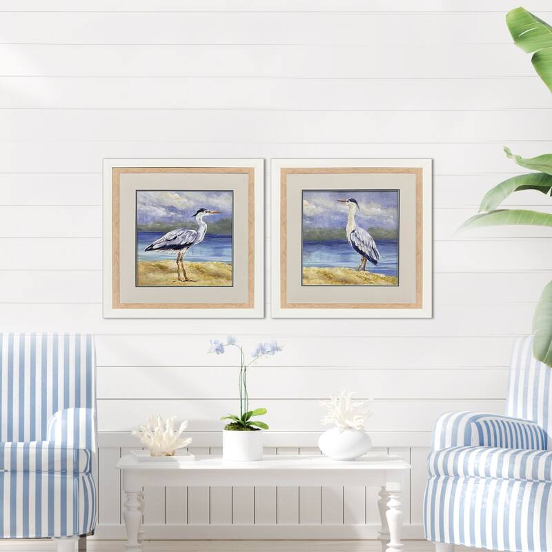 Paragon Heron by the Sea Framed Art - Set of 2 - 2-piece Set