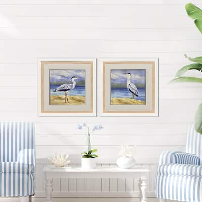 Paragon Heron by the Sea Framed Art - Set of 2