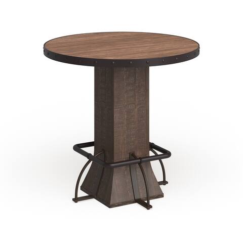 Carbon Loft Leona Walnut Round Counter Height Dining Table