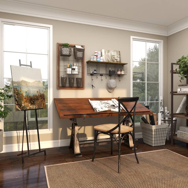 Black Metal Tall Adjustable Floor 3 Tier Display Easel