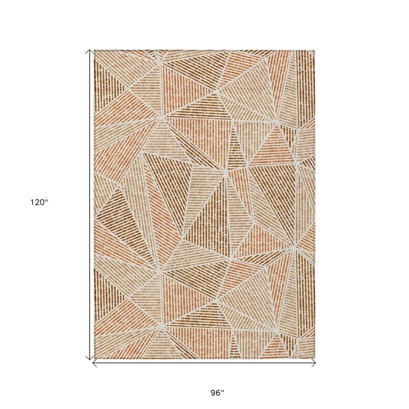 HomeRoots Geometric Transitional Rectangle Outdoor Rug