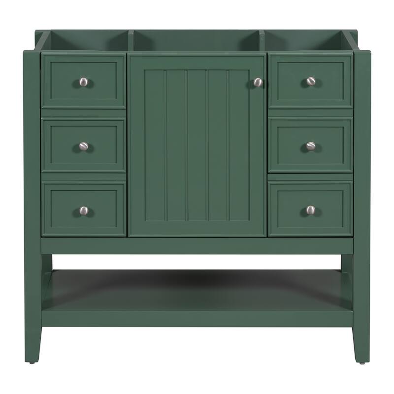 36" Bathroom Vanity without Sink, Cabinet Base Only, One Cabinet and three Drawers