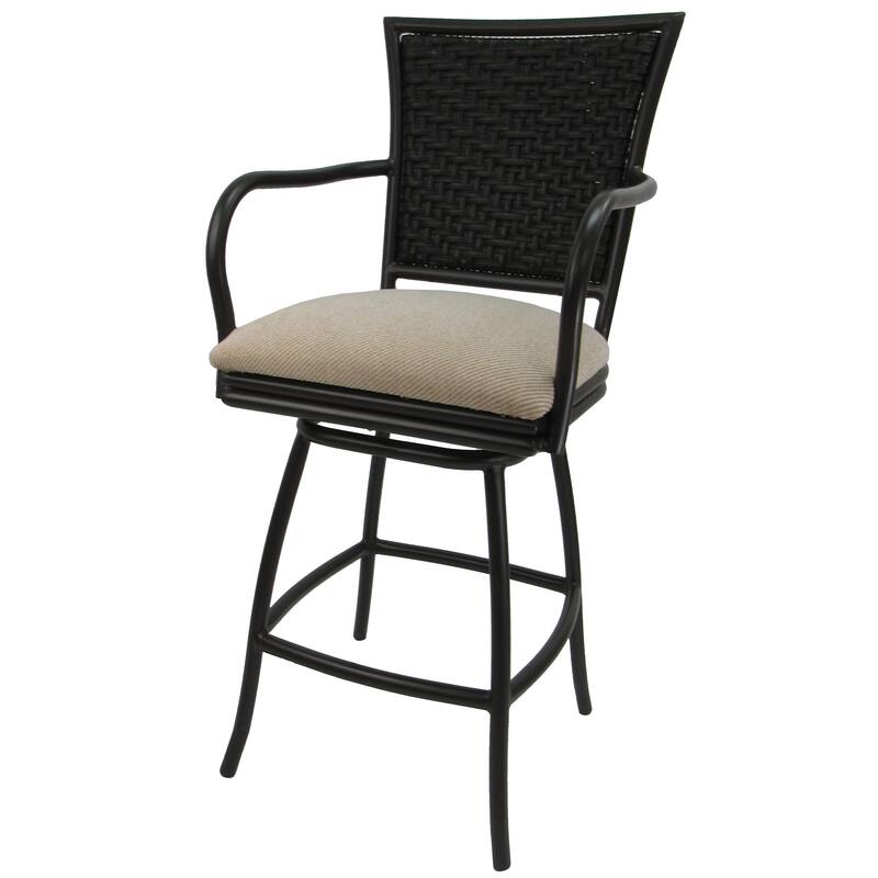Swivel Counter 26" Bar Stool with Arms Erin - Brown or Biege Frame - 26 inch Seat - Sandy Twill