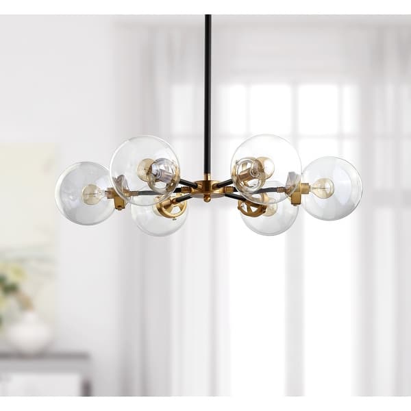 slide 2 of 36, Maura 6-Light 28" Brass Cluster Pendant, by JONATHAN Y Black/Brass Gold