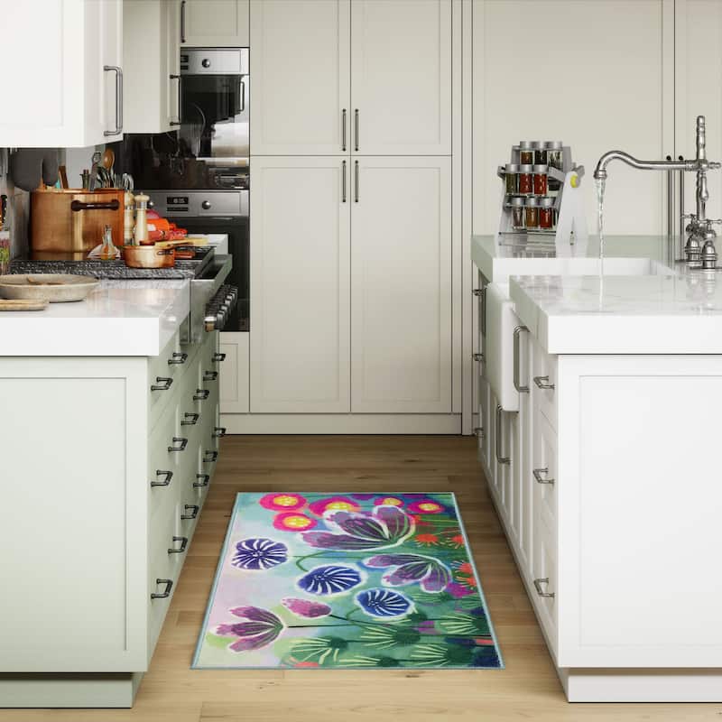 Liora Manne Siena Watercolor Wildflower Indoor Mat