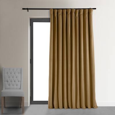 Exclusive Fabrics Amber Gold Velvet Blkt Extra Wide Curtain Panel (1 Panel)