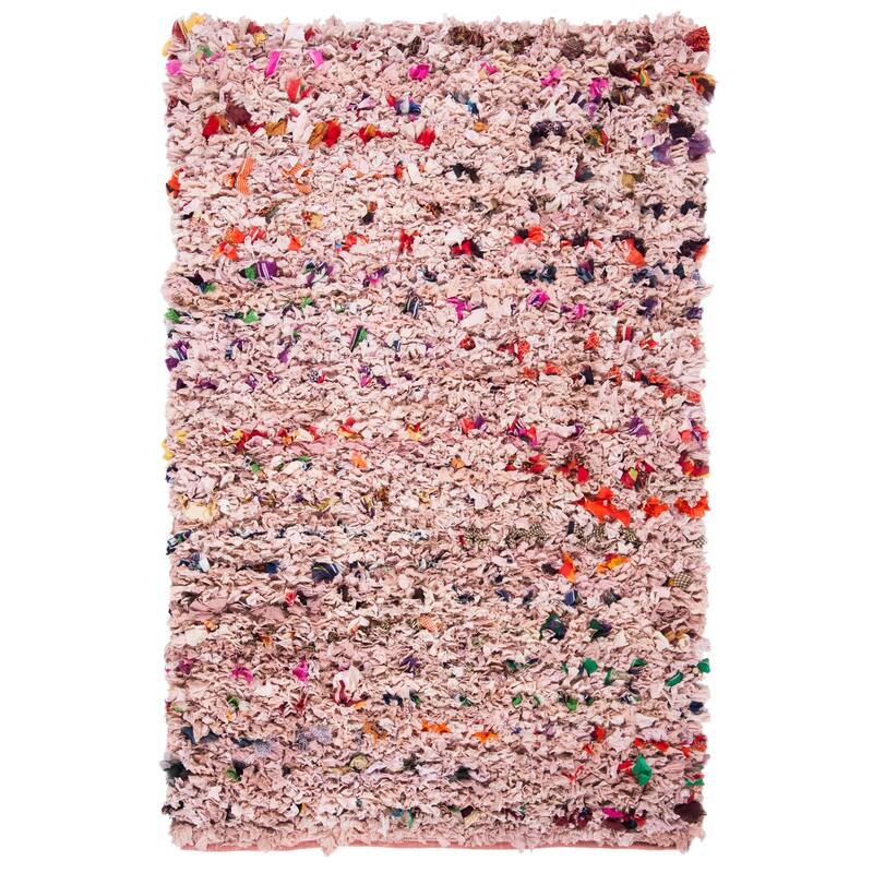 SAFAVIEH Handmade Rio Abstract Multicolor Polyester Shag Area Rug