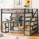 preview thumbnail 11 of 10, Full Size Metal Loft Bed with Desk and Storage