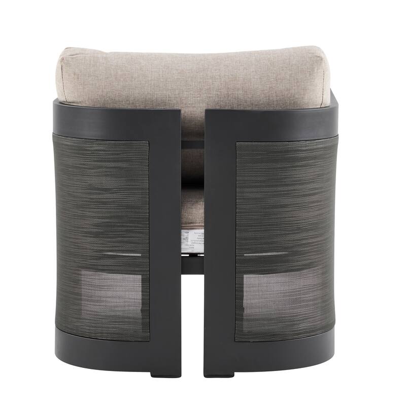 Christopher Knight Home - Modern Aluminum Outdoor 5 Piece Conversation Seating Set with Acacia Wood Coffee Table