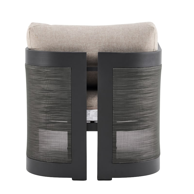 Christopher Knight Home - Modern Aluminum 3-Piece Outdoor Conversation Set with Mesh Panels and Olefin Cushions (No Table)