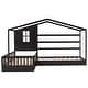 preview thumbnail 5 of 9, Twin Size L-Shaped House Platform Bed with 3 Storage Drawers, Espresso