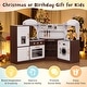 preview thumbnail 8 of 7, Toddler Kitchen Playset with Ice Maker Microwave Oven Sink and Washing Machine for Kids - 16.5" x 11.5" x 37"
