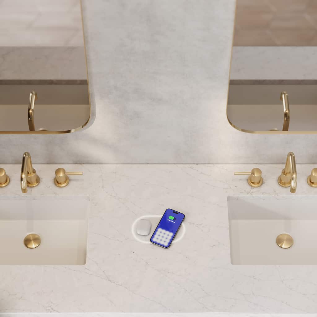 Solene 72" Double Vanity, Seaside Oak, w/FreePower Wireless Charger